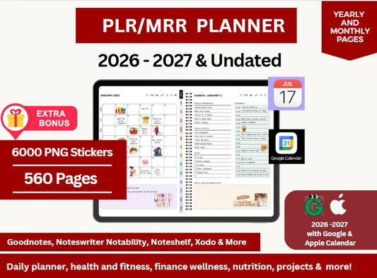 PLR Planner 2026 - 2027 & Undated - Resell Planner Bundle