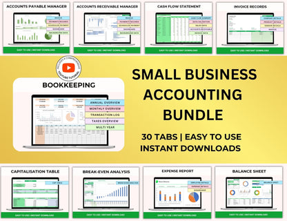 Small Business Accounting Excel Bundle with Master Resell Rights