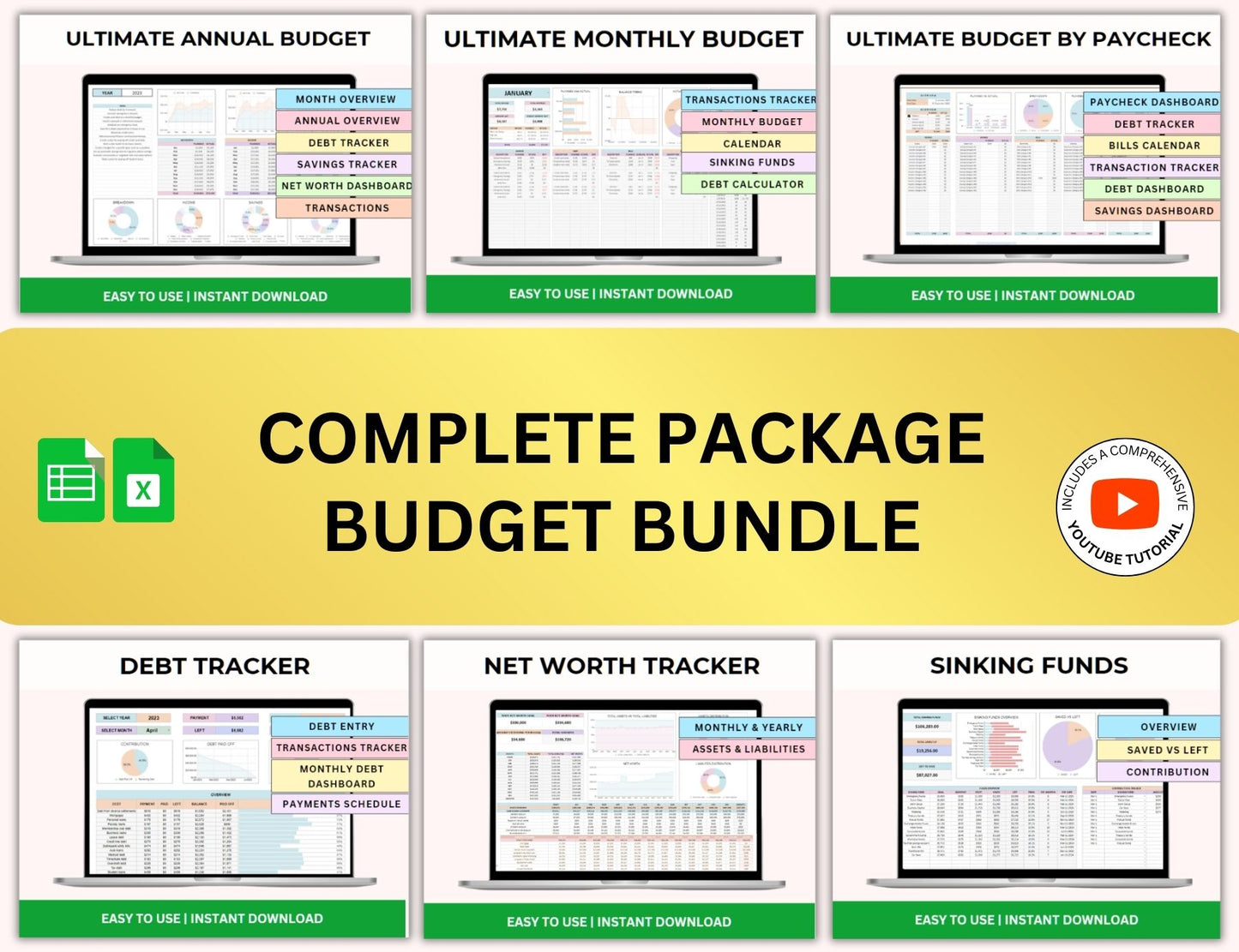 Smart Budget Spreadsheet Bundle Master Resell Rights