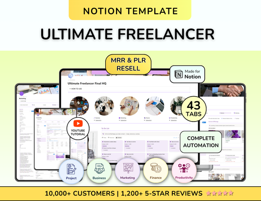 PLR Notion Small Business Freelance Notion Planner Business Template Notion for Freelancers Notion Template Notion Planner Notion Dashboard