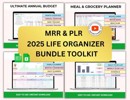 Ultimate Life Organizer Spreadsheet Bundle Master Resell Rights
