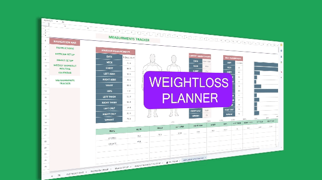 Weight Loss & Fitness Tracker Spreadsheet