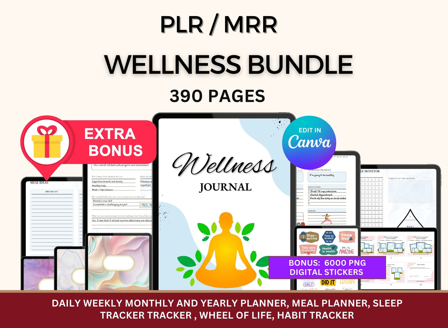 Plr Planner Wellness Mental Health Planner with MRR Rights