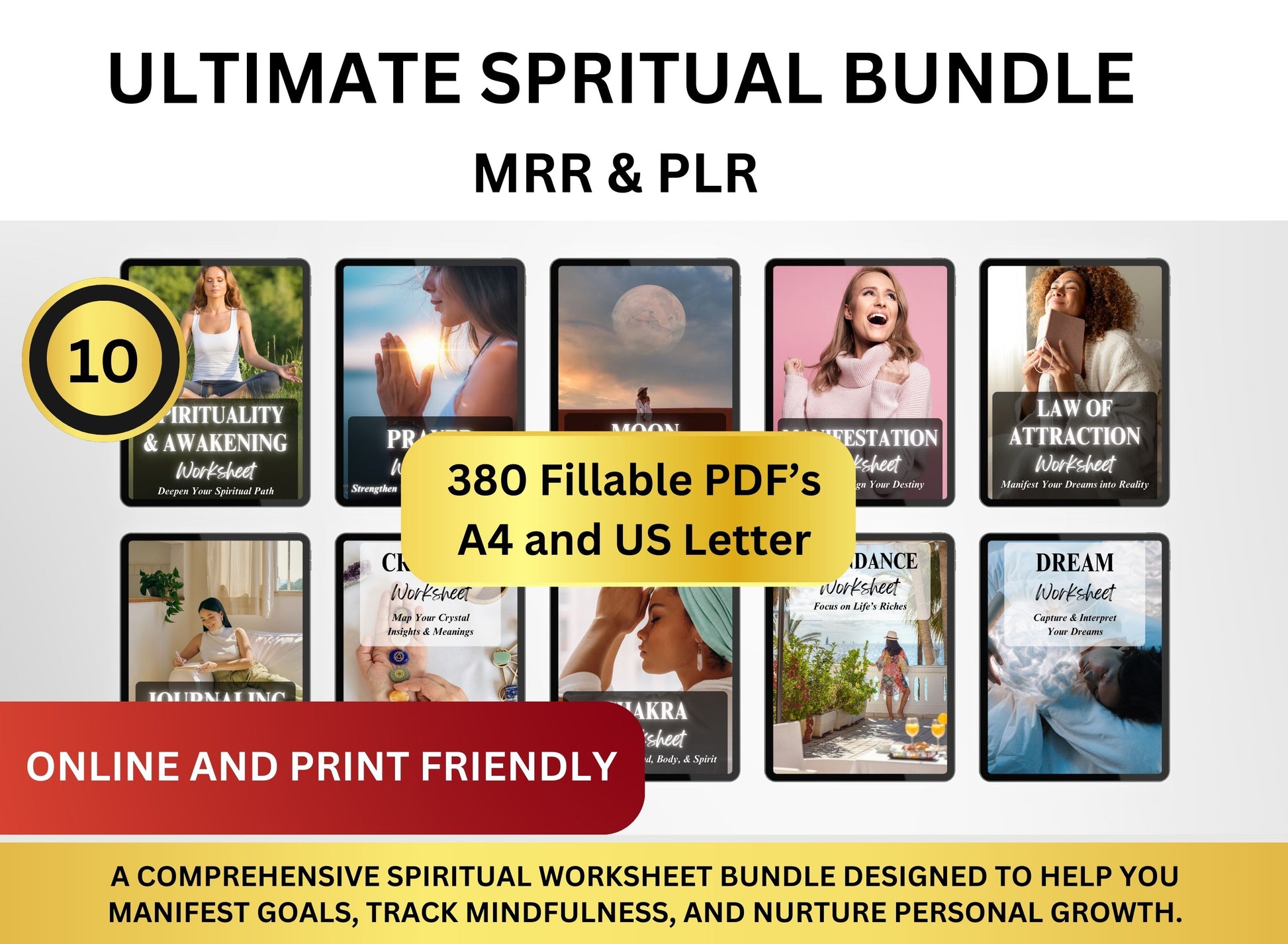 Spiritual Planner, Prayer Journal, Law of Attraction, Manifestation, Crystal Planner, Abundance Planner, Dream Worksheet