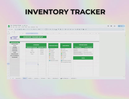 Inventory Stock Tracker Spreadsheet