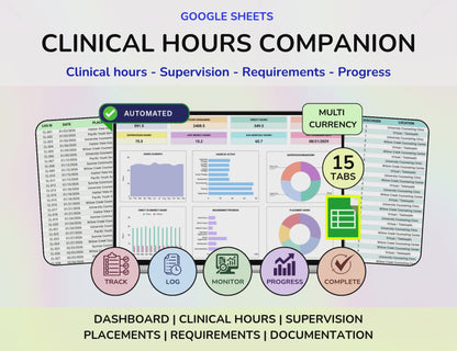 Clinical Hours Tracker Spreadsheet Residency Hours Sheet Supervision