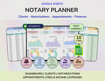 Notary Planner Notary Public Business Tracker