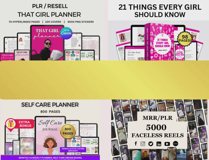PLR Girl Bundle - Planner, Ebook, Self Care, Faceless Reels