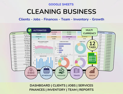 Cleaning Business House Cleaning Tracker Spreadsheet