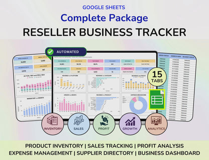 Reseller Spreadsheet Template Resale Business Planner Reseller Bookkeeping