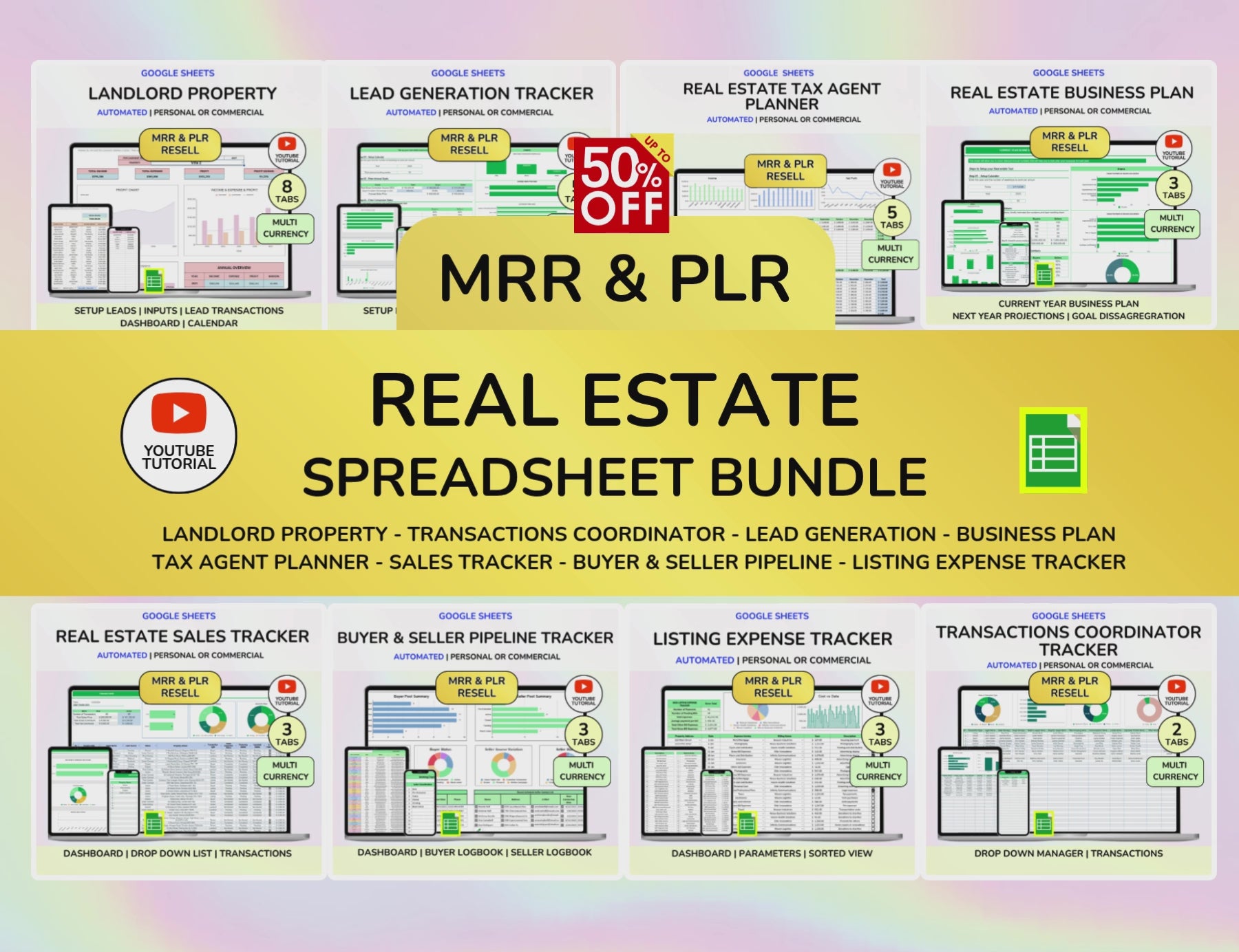Real Estate CRM Landlord Rental Property Spreadsheet Transaction Coordinator Buyer Seller Pipeline Listing Expense Real Estate Tracker