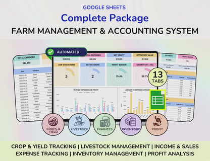 Farm Management Spreadsheet, Plant Planner, Animal Planner, Egg Tracker