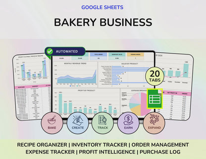 Bakery Planner Business Spreadsheet Recipe Cost Calculator