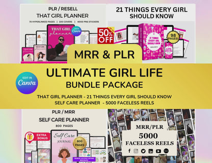 Girl Planner, Boss Babe, Planner Girl, Self Care, Girl Ebook, Digital Planner, Goodnotes Planner, Ipad planner, Faceless Reels, Monthly Planner, self care journal,