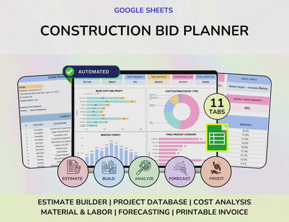 Contractor Estimate Spreadsheet — Construction Bid Calculator
