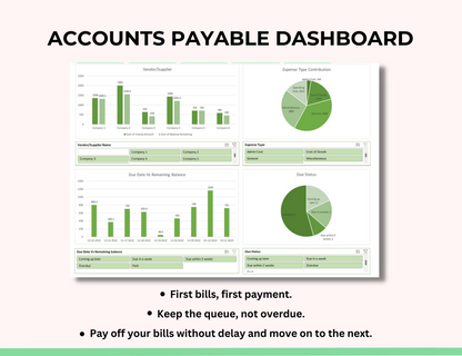 Ledger bookkeeping,Cash due spreadsheet, Bank account listing,  accounts payable turnover,